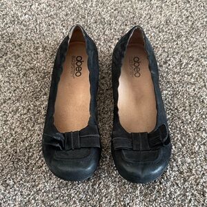 Abeo Black Flats with Bow Detail
